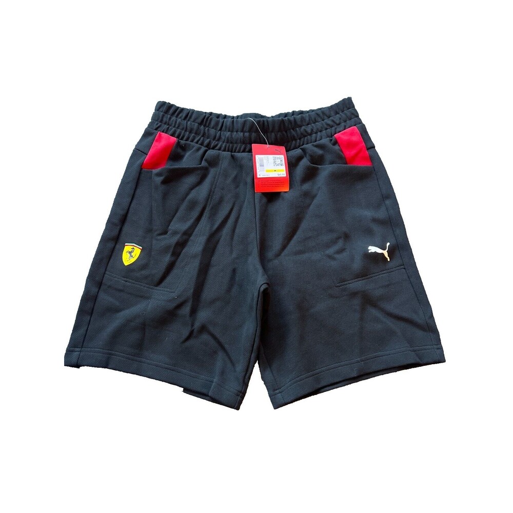 NWT PUMA Mens Black 53374801 Regular Scuderia Ferrari Race Sweat Shorts Size M
